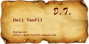 Deli Teofil névjegykártya